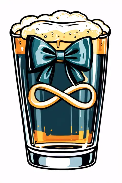 3 Glass Of Beers Cheer Bow With Infinity Symbol Merging