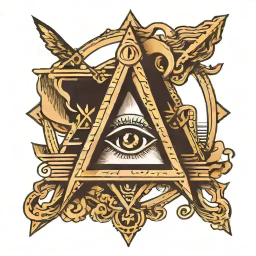 Masonic Square And Compass Containing All All-seeing Eye