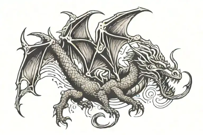 Dragon With Wings Spread