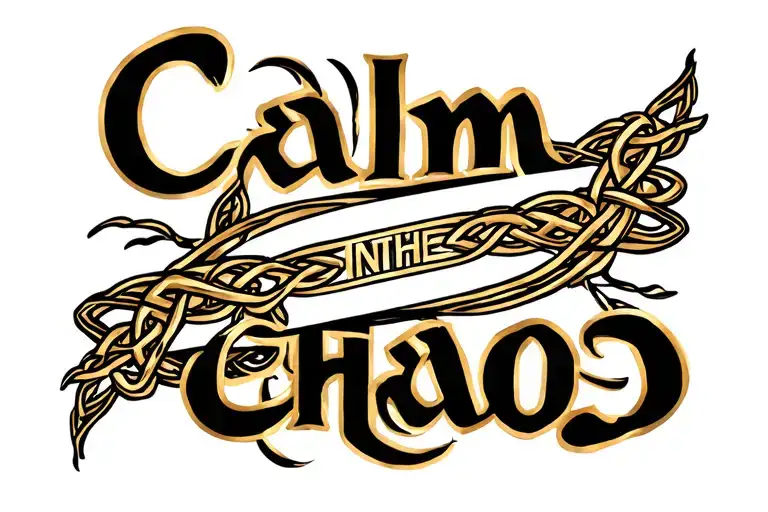 Calm In The Chaos Thin Gold Line Celtic