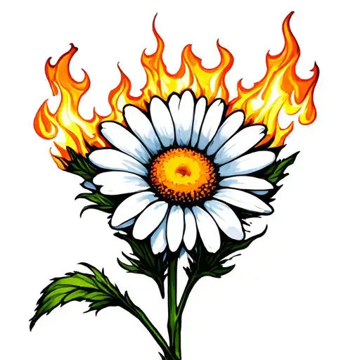 Daisy Engulfed In Flames
