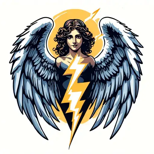 Lightning Bolts With Angel Wings