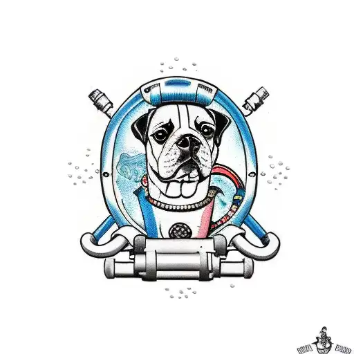 Dog Wearing Scuba Diving Gear Exploring The Ocean