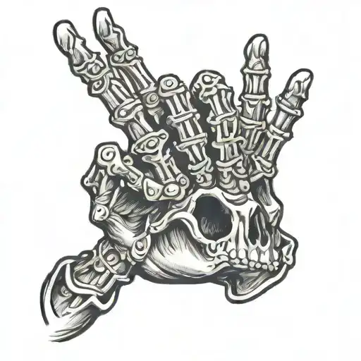 Skeleton Hand Doing Westside Gang Sign