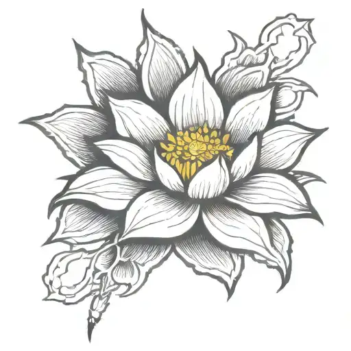 Lightning Bolt And Lotus Flower