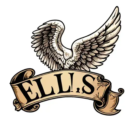 Angel Wings With The Name Elis