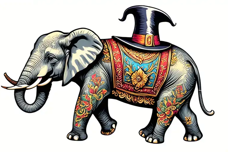 Elephant With Magician Hat