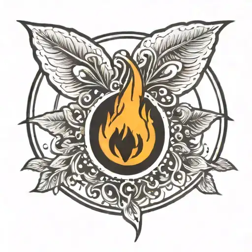 Tattoo Of A Small Ember In Black Circle