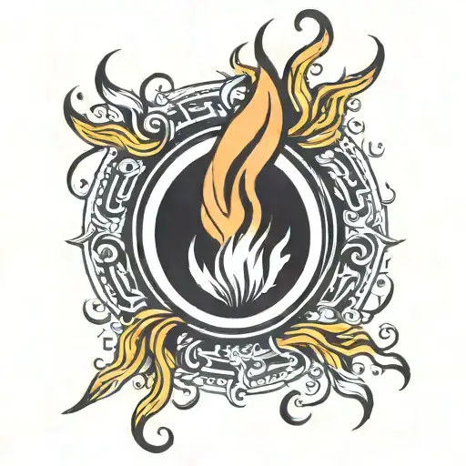 Small Flame Spark In A Black Circle