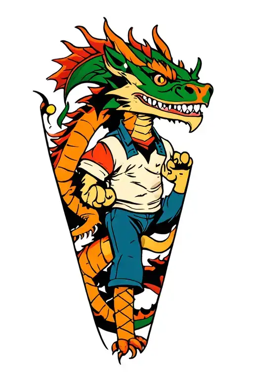 Calvin And Hobbes With Dragon