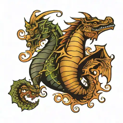 Seahorse And Dragon Flying