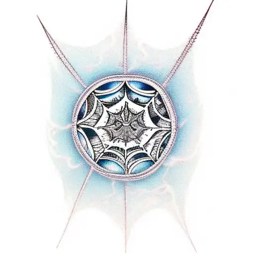 Ornamental Wave With Spider Web