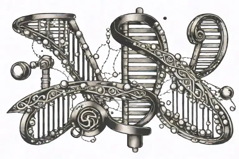 Dna Strand With Morse Code For Dna