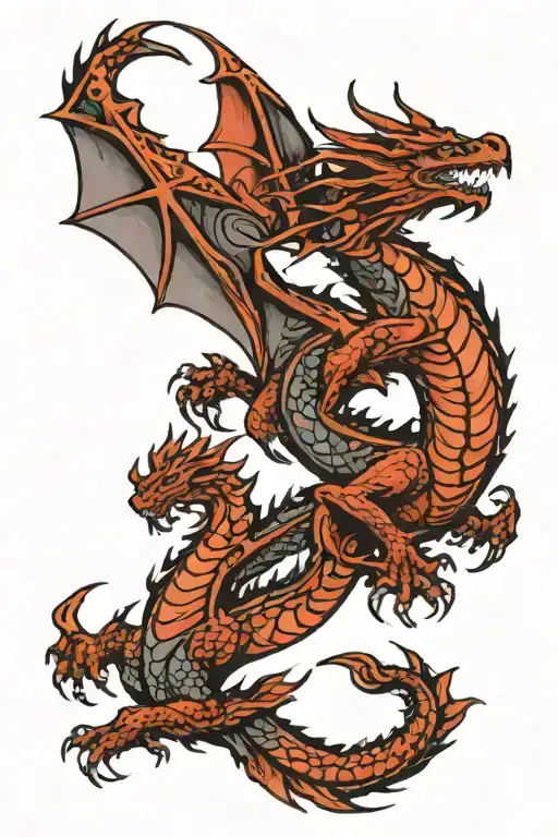 Dragon Flying And Runic Perhaps Viking