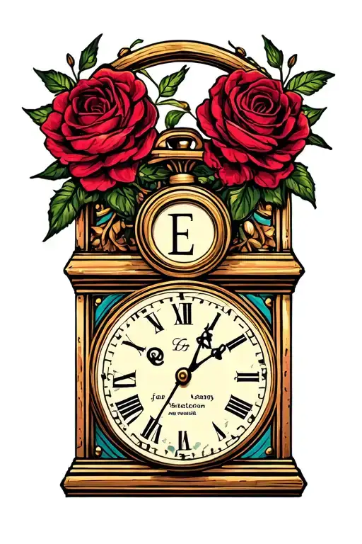 Letter E Dated And Clock
