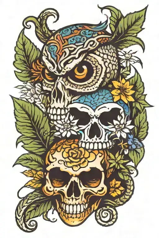 Skull Owl Weed Om Snake