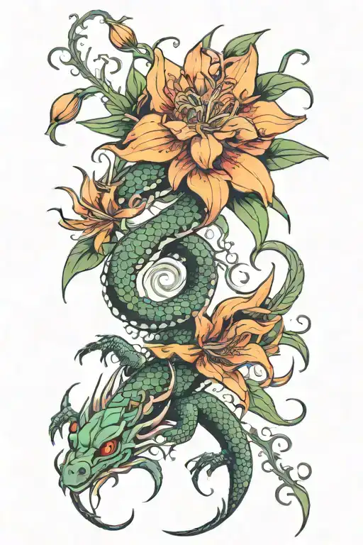 Dragon And Spider Lily