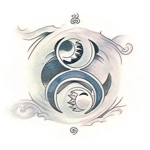 A Ying And Yang Symbol In The Center Of A Tree