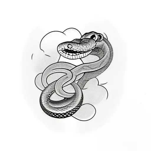 Snake Wrapped Around A Vase