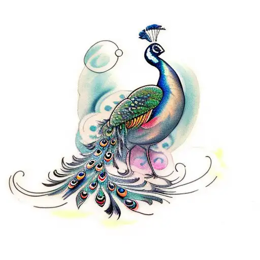 Peacock Flying