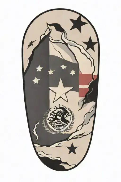 Texas And Mexican Flag Tearing Open Out Of Skin