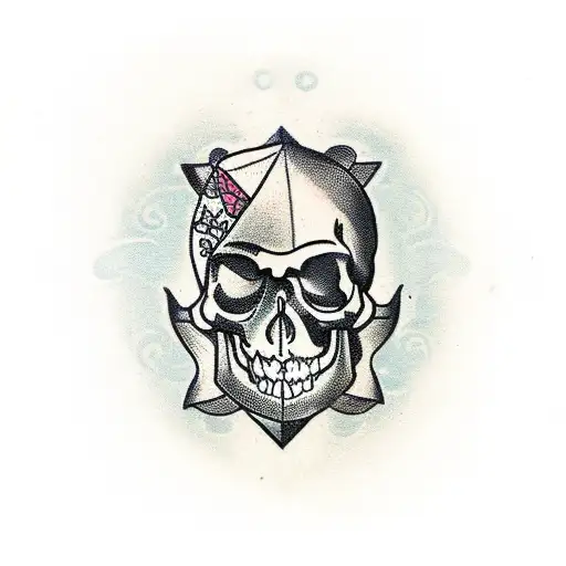 Hourglass With Skull Inside