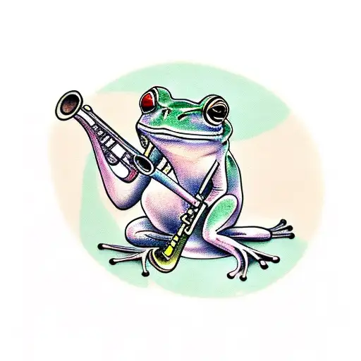 Frog Playing Trumpet