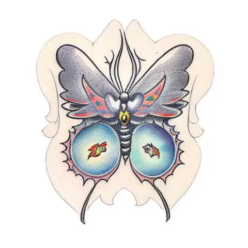 Butterfly With Flames In Black