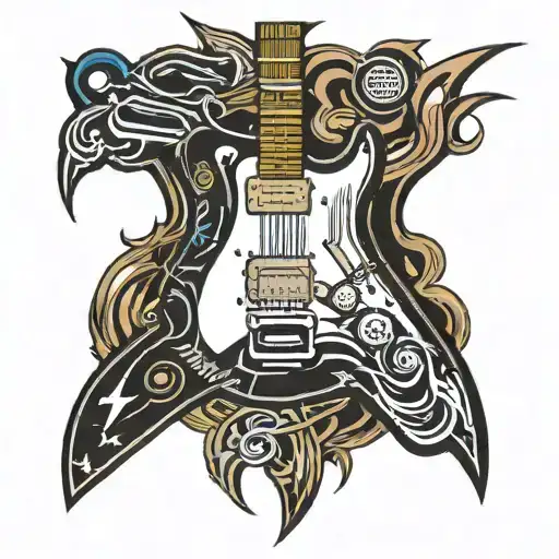 Electric Guitar Lightning Bolts