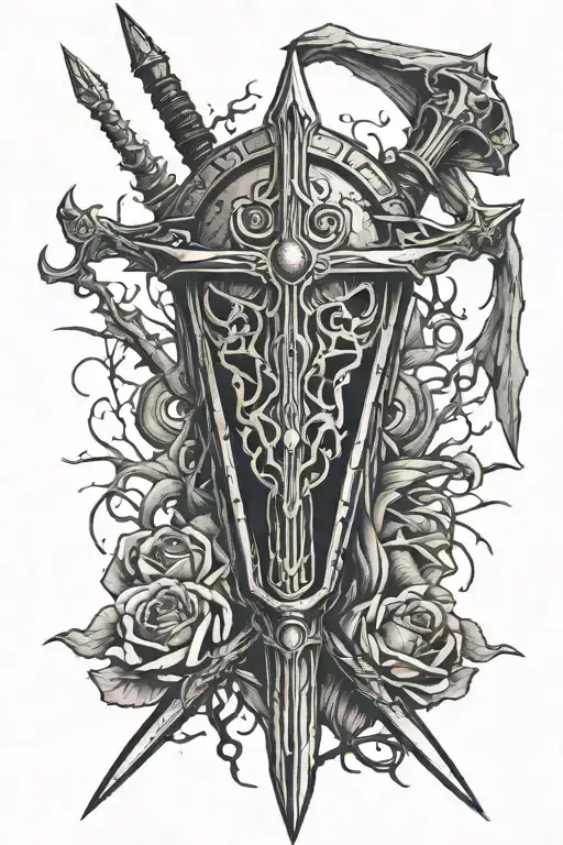 Mace Of Sauron Lord Of The Rings With Anduril Sword Mounted