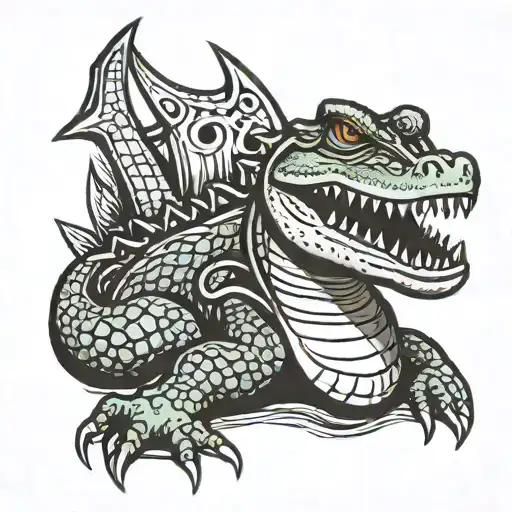 Crocodile With Anchor Over The Shoulder Armor