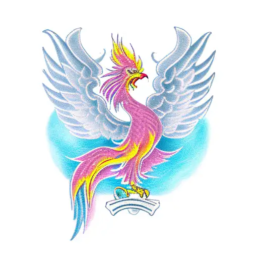 A Symbolic Representation Of Breast Cancer Awareness With A Phoenix Transforming Into A Pink Ribbon