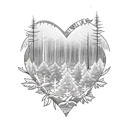 A Forest Growing Inside A Heart Shape