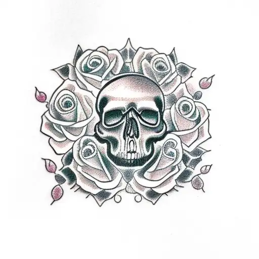 Skull With Roses