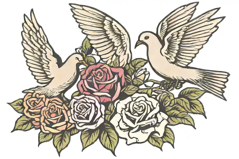 2 Dove And Rose