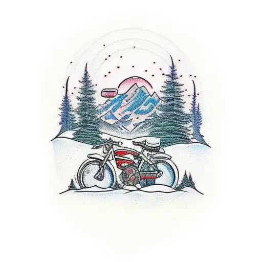 Traveller Bike Snow Mountain Dunes Forest Lakes Temple
