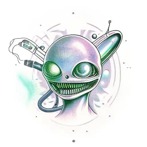 Alien Who Listens To Music And Espaces Reality And Universe