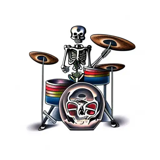 Skeleton Playing Drums