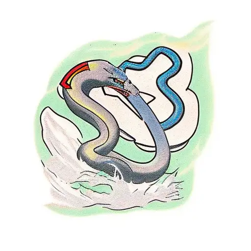 Superman Playing Golf Fighting A Snake