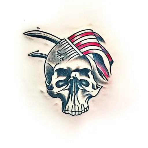 2 Drumsticks Going Through A Skull