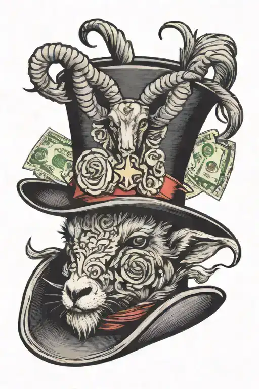 Black Goat Top Hat Money Bag