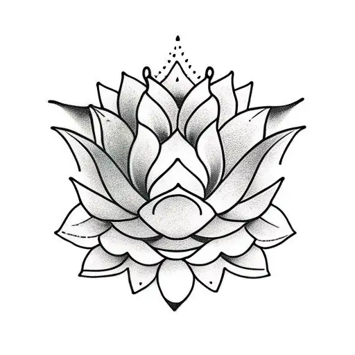 Lotus Flower In A Neon Sign Style