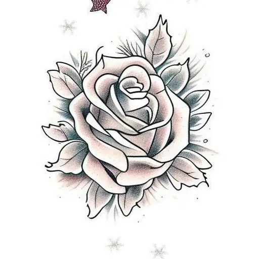 The Word December With Floral