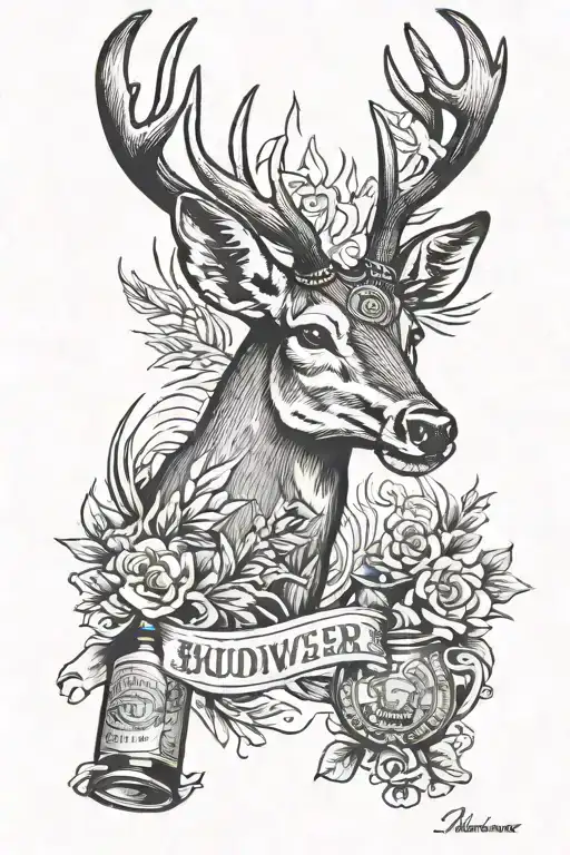 Budweiser And Marlboro And Deer Head