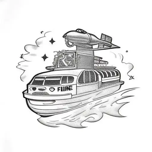 A Funny Caricature Of A Philippine Jeepney Floating In Space