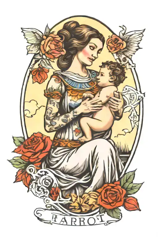 Tarot Card Breastfeeding Her Baby