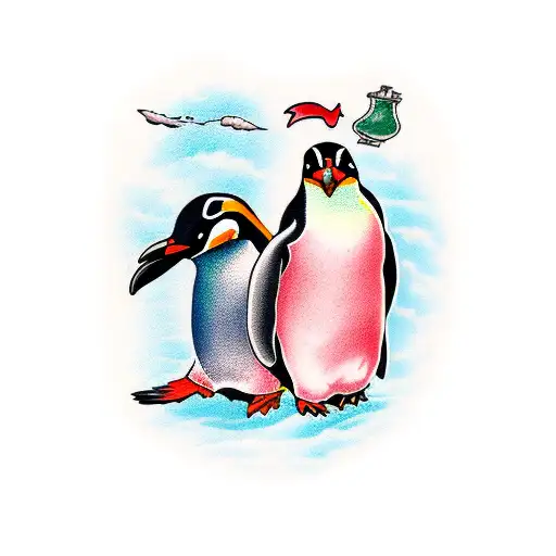 Two Penguins As Friends