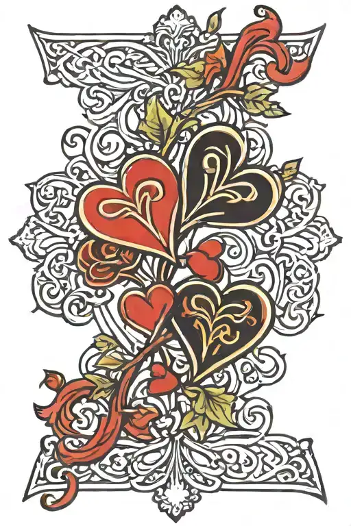 Sisters Four Hearts Vine Intertwined