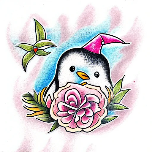 Pink Baby Penguin