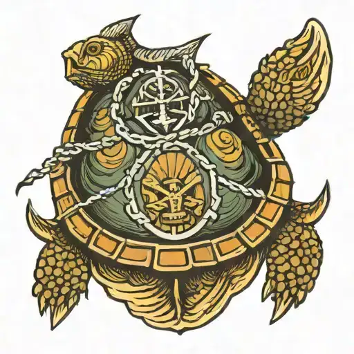 Shellback Turtle With A Anchor